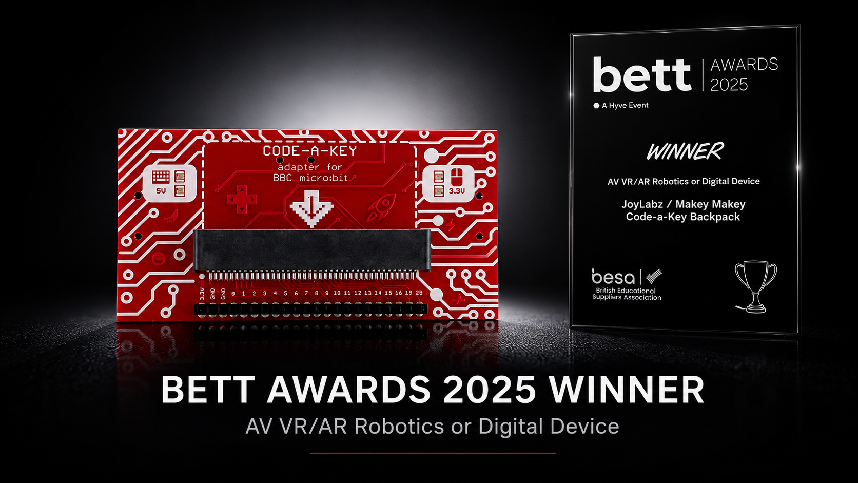 Bett Awards 2025 Winner — Code-a-Key adapter for BBC micro:bit