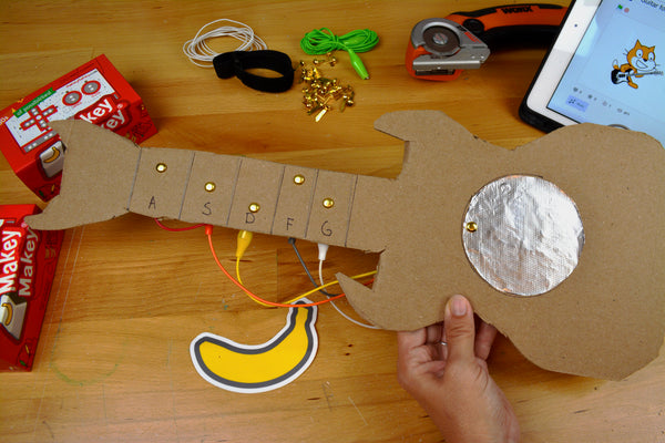 Cardboard Guitar with Scratch or Sampler